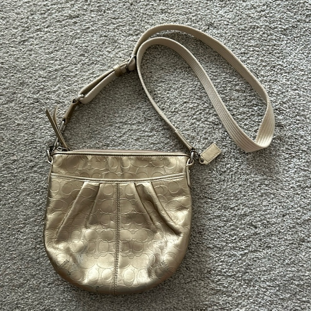 Gold Coach Crossbody Purse